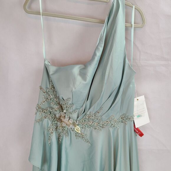 New MAC DUGGAL 11262 Sage Embellished One Shoulder Asymmetrical Gown Wm (16)$598 - Picture 6 of 16